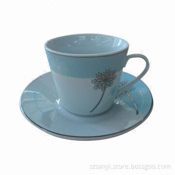 12-Pieces Coffee Cup and Saucer with Practical Shape